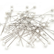 Hemline Gold White Head Pins 60pc