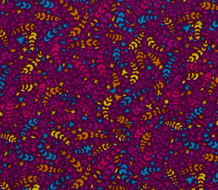 Flannelette Fern Print - Purple
