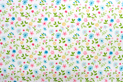 Riley Blake Printed Cotton - Pretty Flowers White 112cm