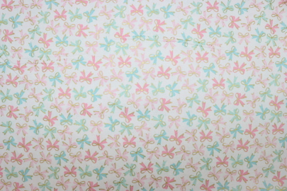 Riley Blake Printed Cotton -  Bouncing Bows Cream 112cm