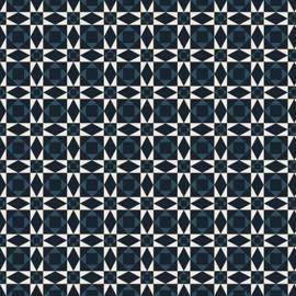 Riley Blake Printed Cotton - Retro Shapes Blue 112cm