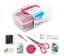 Mini Sewing Kit Box - Pink - Mending Items in Storage Box with Tray