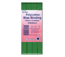 Polycotton Bias Binding - Emerald 12mm X 5m
