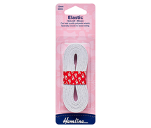 Elastic - Non-Roll Woven - White 12mm x 2m