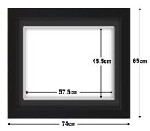 Black Frame with Black Mat Board DDF12.B575X455MB