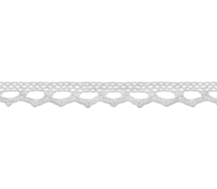 Bowtique Cotton Lace Ribbon 8mm x 5m White