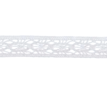 Bowtique Cotton Lace Ribbon 12mm x 5m White