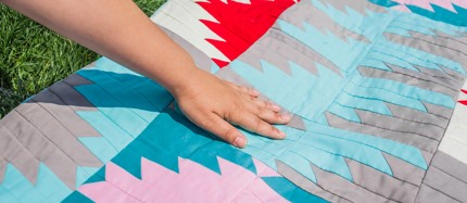 Hand Background Blanket Made Scraps Fabric