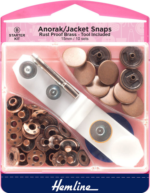 HEMLINE HANGSELL - Jacket Snaps 10 Sets - bronze