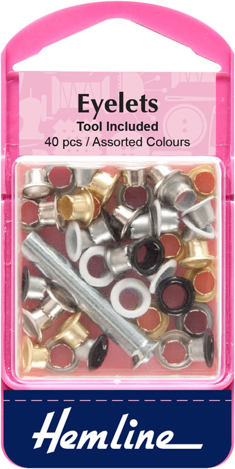 HEMLINE HANGSELL - Eyelets Kit with Tool , small - asst colours