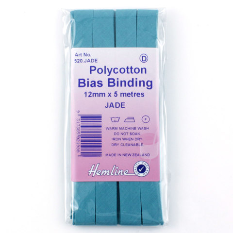 HEMLINE HANGSELL - Bias Binding 12mm x 5m - jade