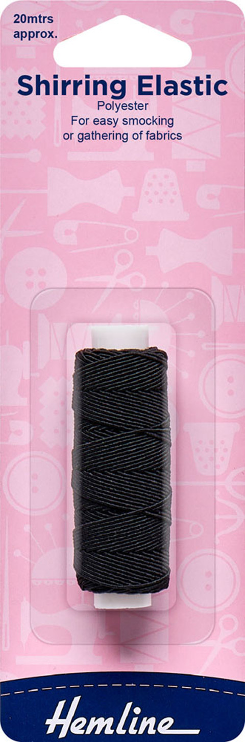 HEMLINE HANGSELL - Elastic Shirring 0.75mm x 20m - black