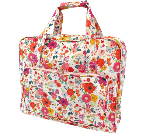 Sewing Machine Carry Bag PVC - Pink Floral - 44 x 20 x 38cm