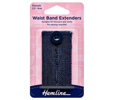 Waist Band Extender - Mid Blue Button Type