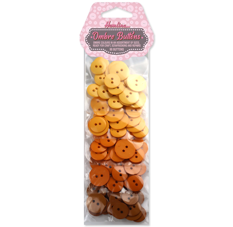 HEMLINE OMBRE BUTTONS QTY 90 ORANGE