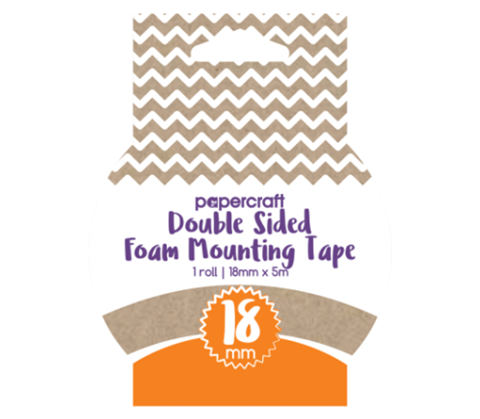 Papercraft Heavy Duty Double Sided Adhesive Foam Tape Roll 18mm X 4m