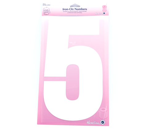 Iron on Number EXTRA LARGE 30cm - White 5