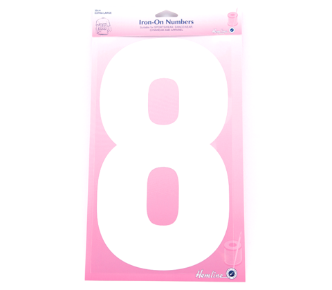Iron on Number EXTRA LARGE 30cm - White 8