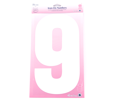 Iron on Number EXTRA LARGE 30cm - White 9