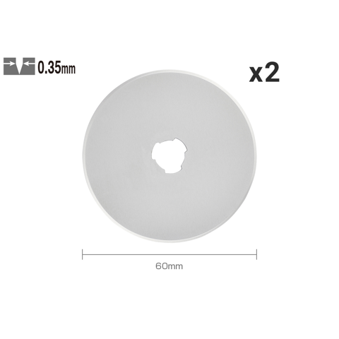 Olfa Blade Replacement - 60mm -  2 Blade Pack