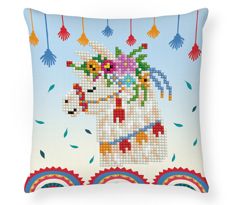 DIAMOND DOTZ - Llama Party Pillow - 18 x 18cm (7 x 7in) fill not inc.