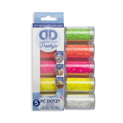 DIAMOND DOTZ - Dotz Sampler Pack - 5 X 12Gr Cylinders - neon (3001  3002  3003  3004  4001)