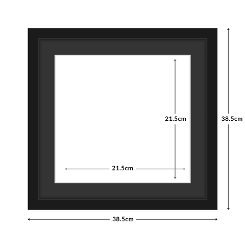 Diamond Dotz Frame With Mat 21.5X21.5Cm Aperture - 38.5 x 38.5cm black