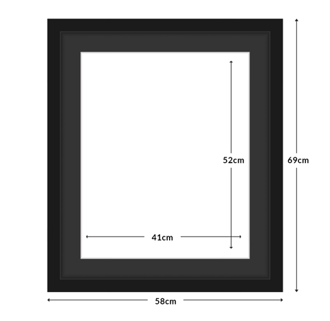 Diamond Dotz Frame With Mat 41x52Cm Aperture - timber frame 41 x 52cm black