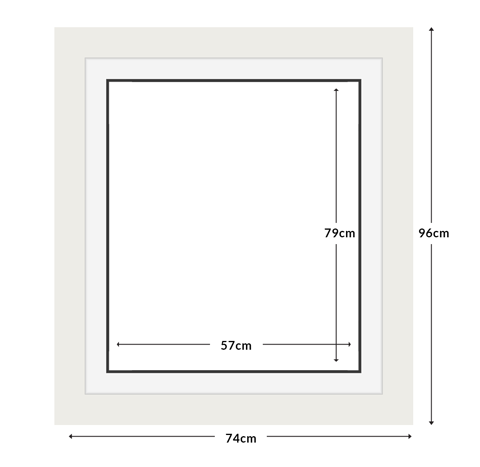 Diamond Dotz Frame With Mat 57X79Cm Aperture - timber frame 74 x 96cm white