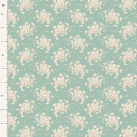 Tilda - Sunday Brunch - White Flower - Teal