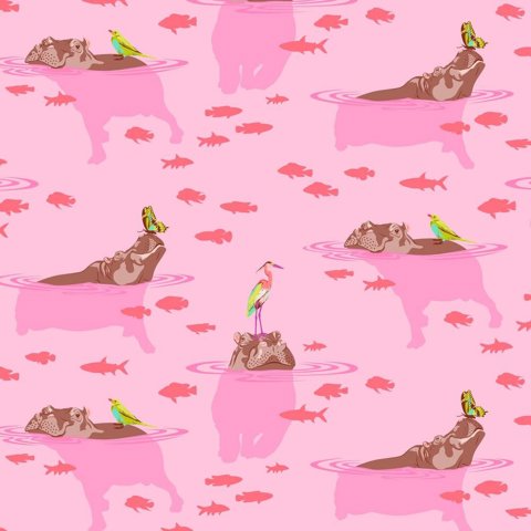 Tula Pink My Hippos Don t Lie - NOVA