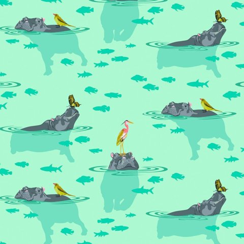 Tula Pink My Hippos Don t Lie - SPIRIT