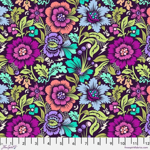 Tula Pink Nightshade Deja Vu - Spider Blossom - EQUINOX