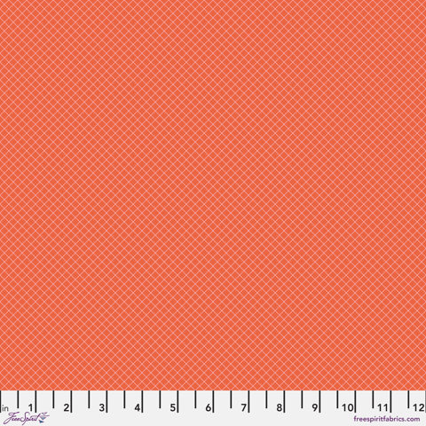 Tula Pink True Colours - On the Grid - SALMON