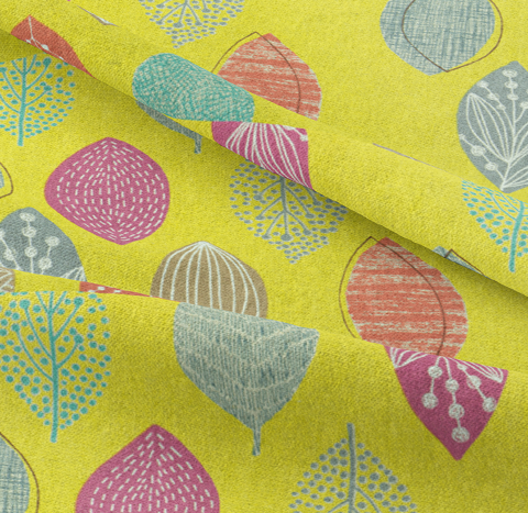 Nature - 100% Cotton - Leaves Yellow