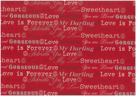 Christmas Linen Look Fabric 140cm - Text - Red