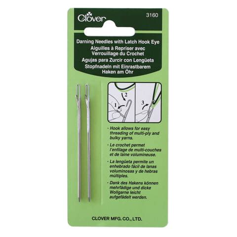 Clover Darning Needles with Latch Hook Eye 