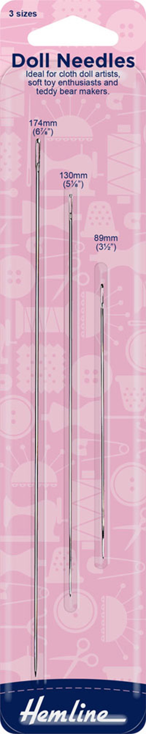 HEMLINE HANGSELL - Hand Needle - Doll 3 Pack 89mm 130mm and 174mm