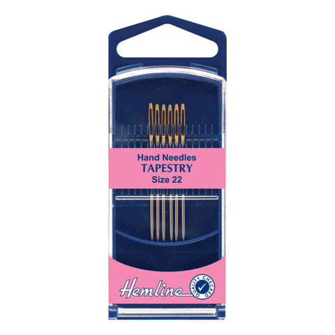 HEMLINE HANGSELL - Hand Needle - Tapestry 6 Pack - size 22 - gold eye