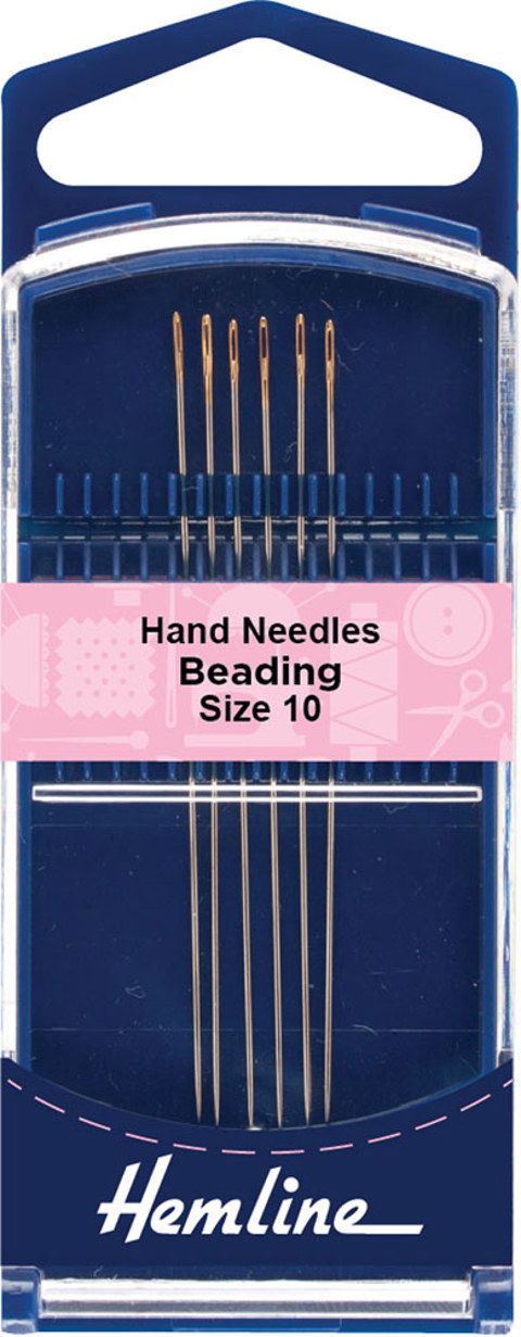 HEMLINE HANGSELL - Hand Needle - Beading 6 Pack - size 10 - gold eye