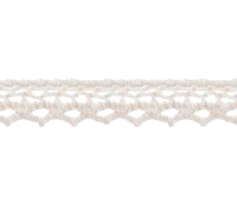 Bowtique Cotton Lace Ribbon 10mm x 5m White
