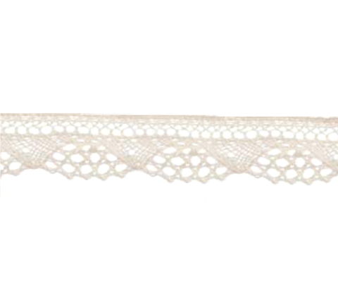 Bowtique Cotton Lace Ribbon 12mm x 5m Cream