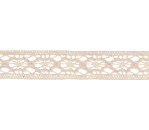 Bowtique Cotton Lace Ribbon 12mm x 5m Cream