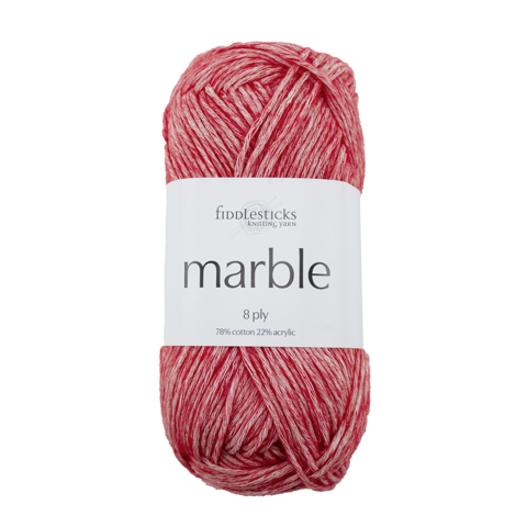 FIDDLESTICKS Marble Cotton Acrylic Yarn-Red